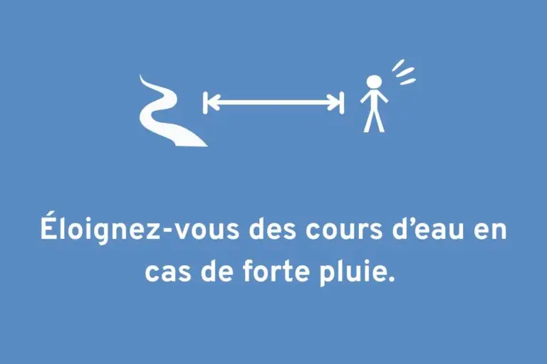 Conseils fortes pluies et inondations - Eloigner des cours d'eau